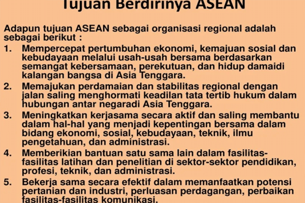 4 Tujuan ASEAN Dibentuk Berdasarkan Deklarasi Bangkok