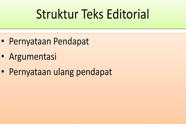 Berikut Struktur atau Kerangka Dalam Pembuatan Teks Editorial